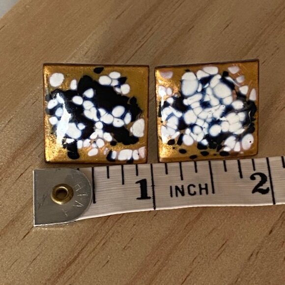 Matisse Renoir Vintage Earrings Clip on Copper base with Enamel - Picture 6 of 6